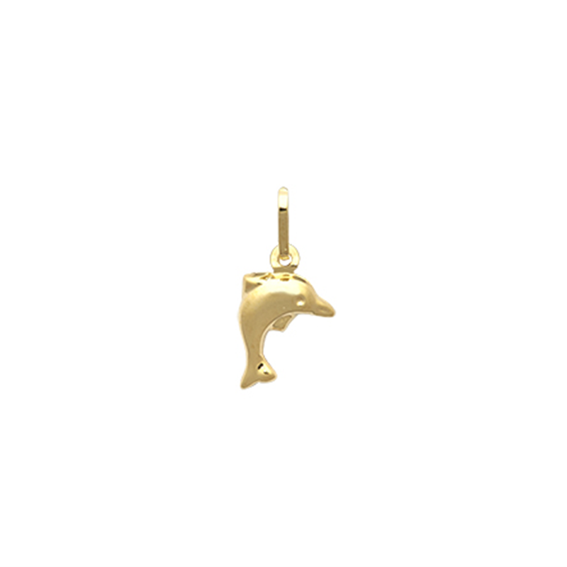 9ct YG Dolphin Hollow Charm Pendant