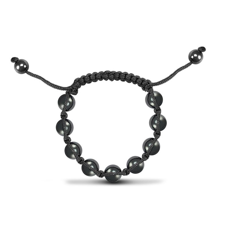 10mm Kids All Hematite Cord Bracelet