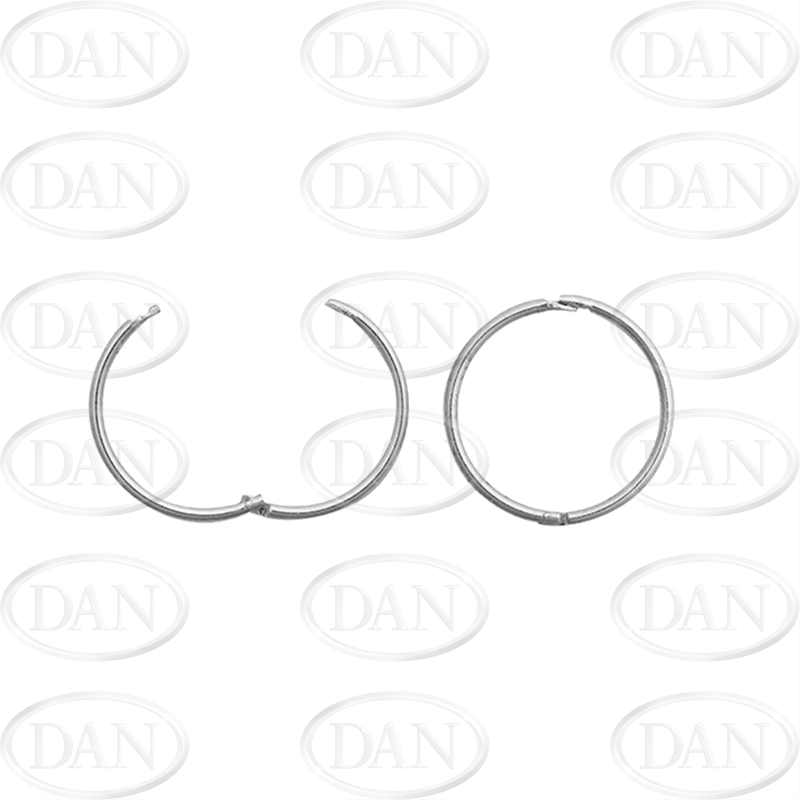 Sterling Silver 14mm Plain Hinged Sleeper Earrings