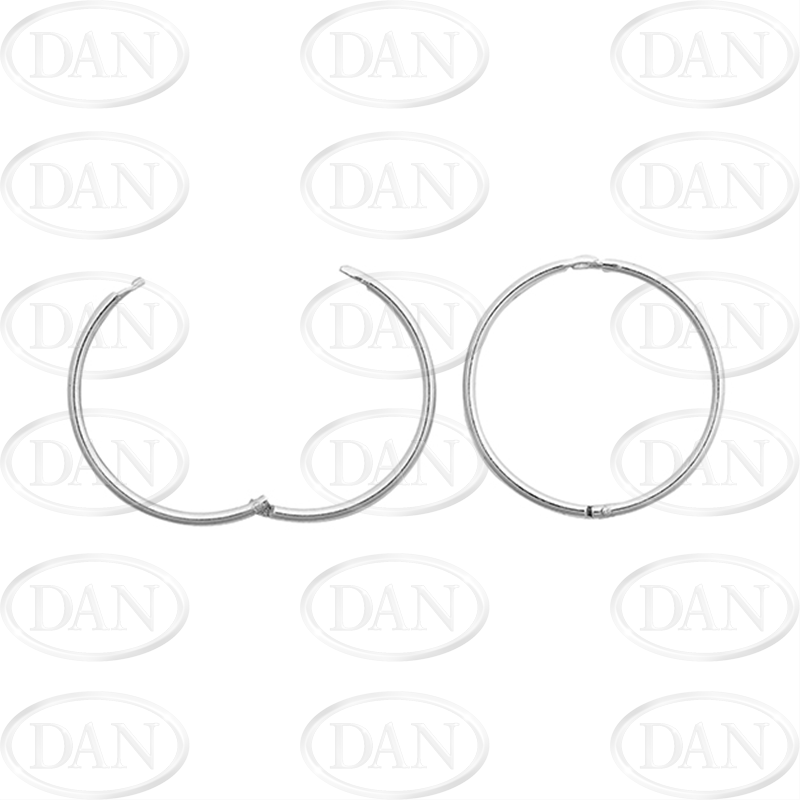 Sterling Silver 16mm Plain Hinged Sleeper Earrings