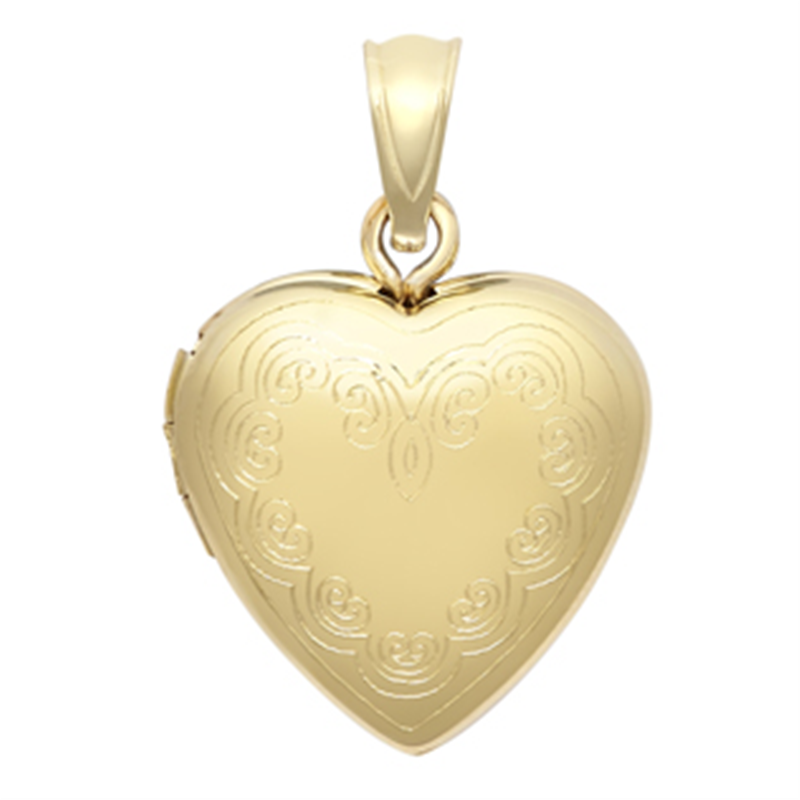 9ct Yellow Gold Heart Locket Pendant