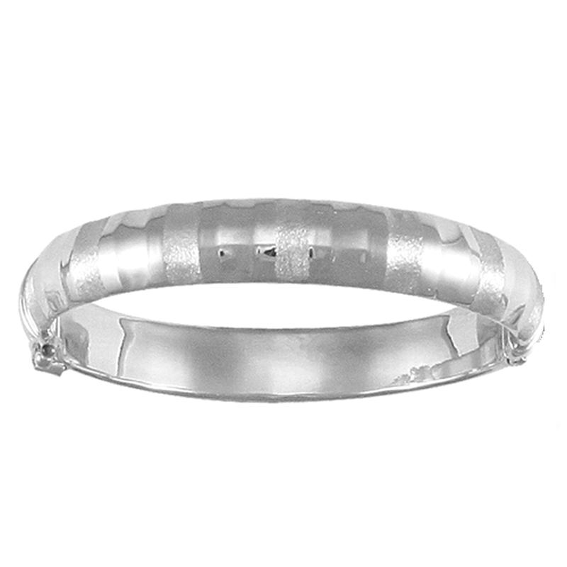 Sterling Silver Kids Fancy Hinged Bangle