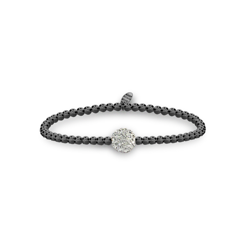 Black Ball Bracelet 1 Crystal Bal