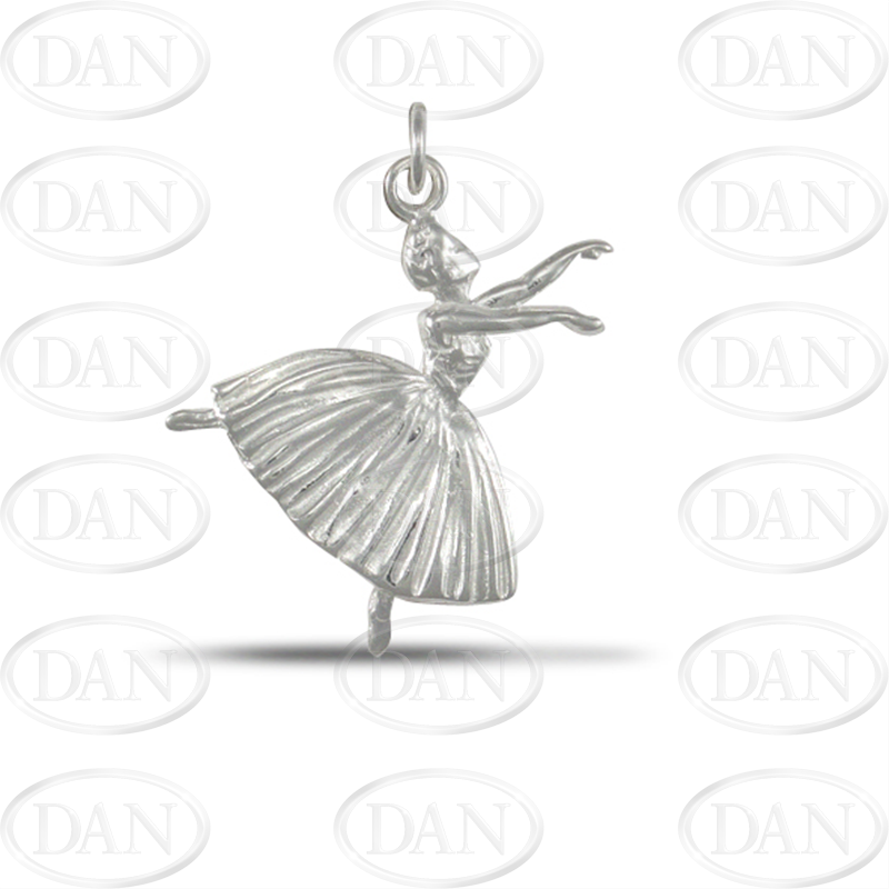 Sterling Silver Flat Ballerina Pendant