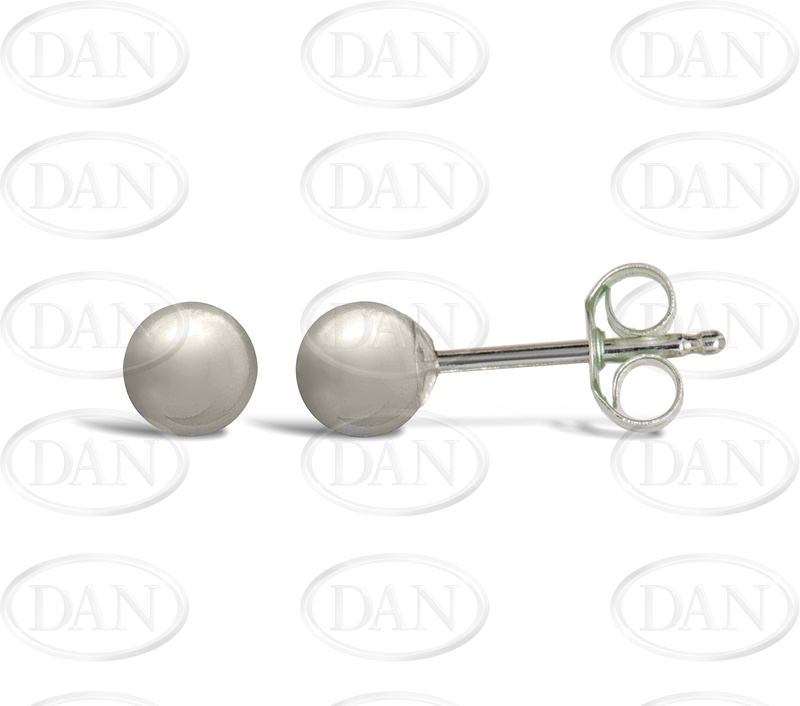 4mm Silver Ball Studs Earrings