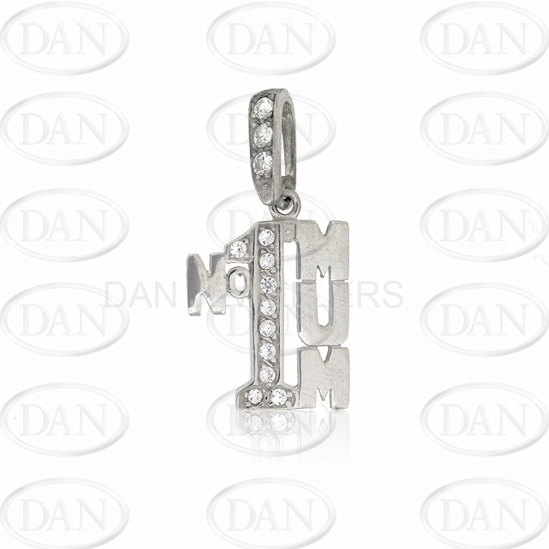 Silver Cz No1 Mum Pendant