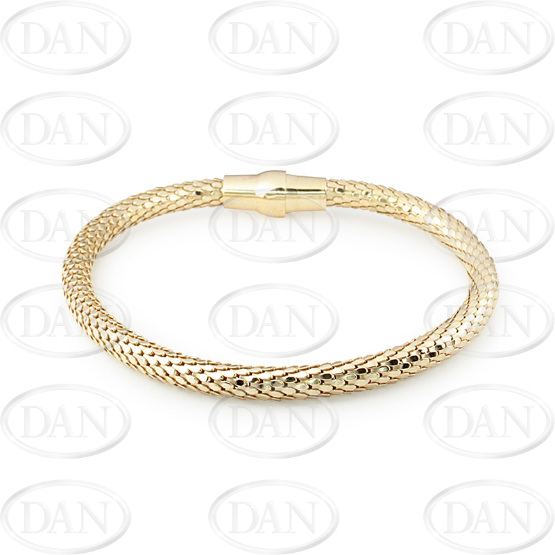 Gold Plated Silver Snake Magnetic Bracelet