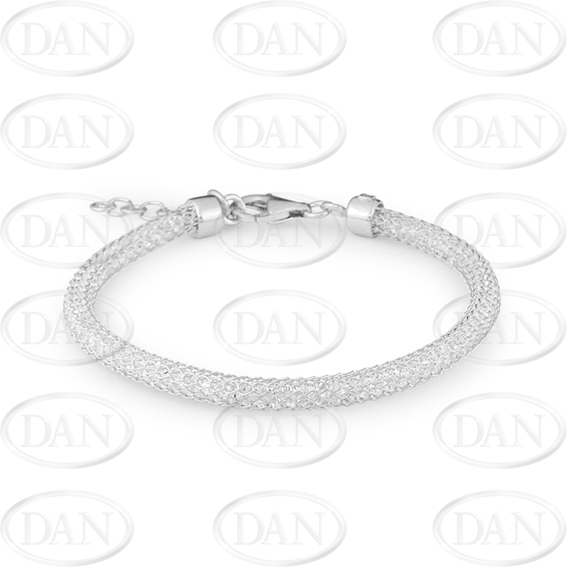 Silver Cz Mesh Bracelet 925