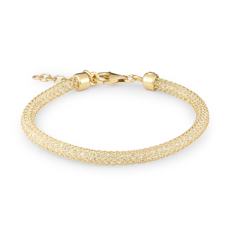 Gold Cz Mesh Bracelet 925