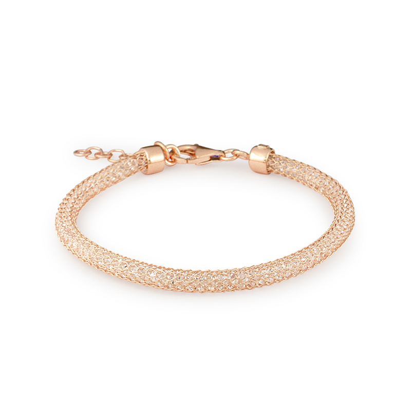 Rose Cz Mesh Bracelet 925