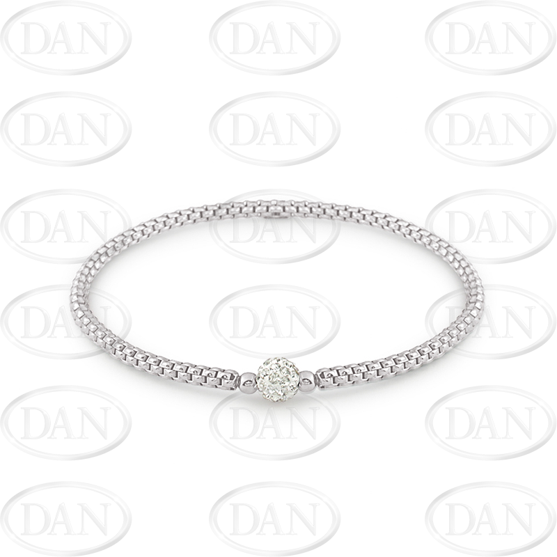 Silver Stretchy Crystal Bracelet