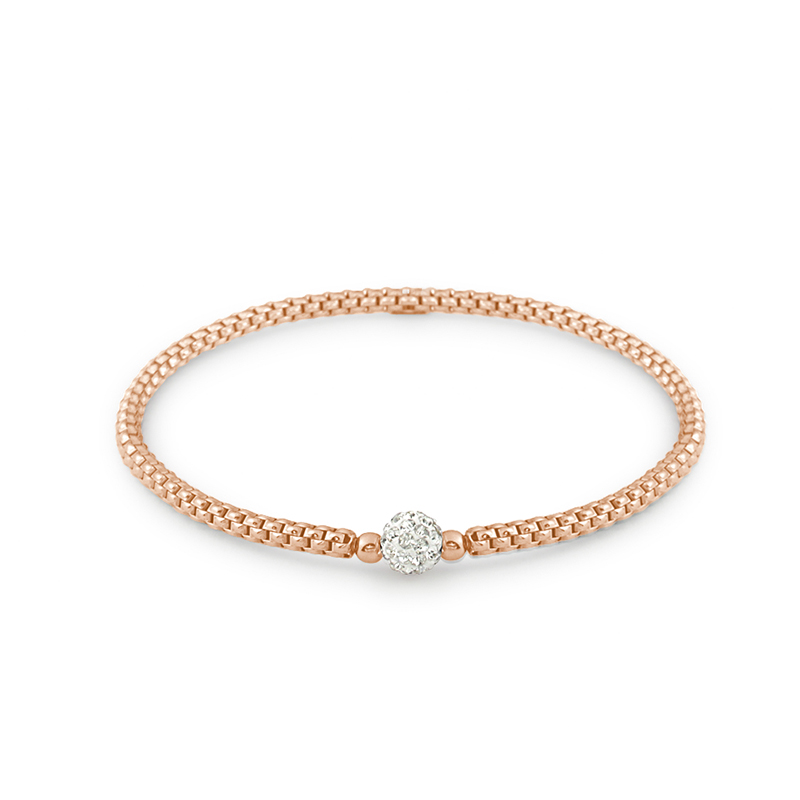 Rose Stretchy Crystal Bracelet 925