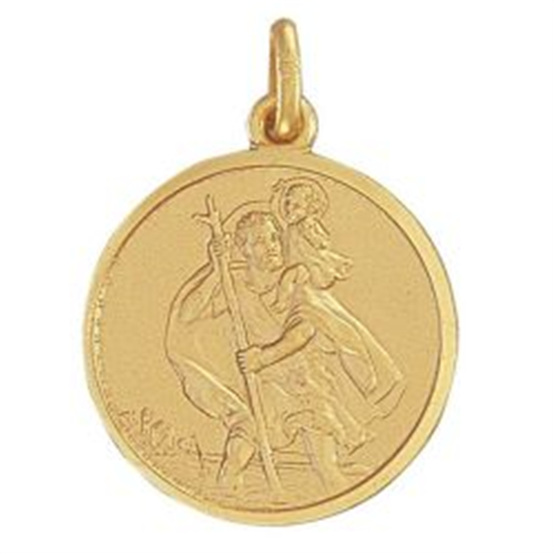 9ct YG 28mm St. Christopher Medallion Pendant