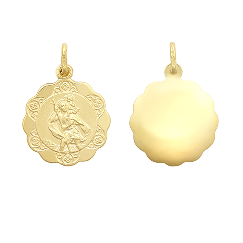 9ct YG St. Christopher Medallion Pendant