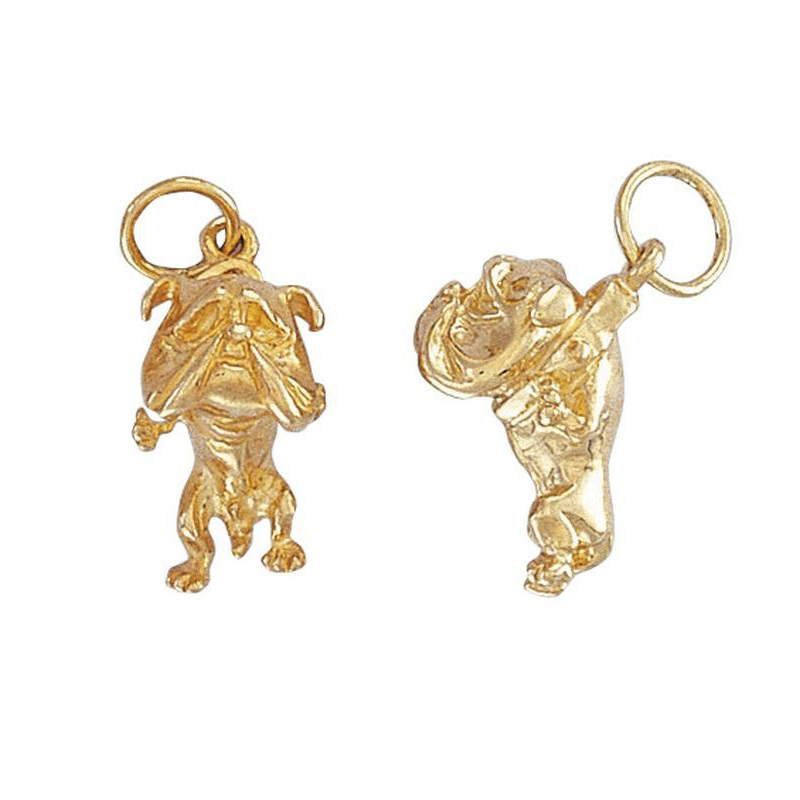 9ct YG Bulldog Pendant