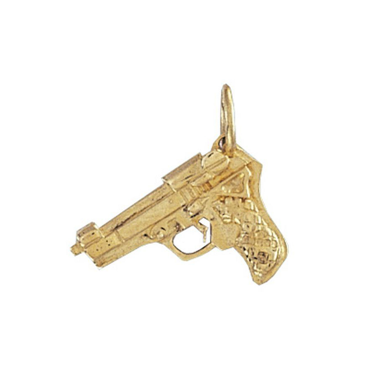 9ct YG Hand Gun Pendant