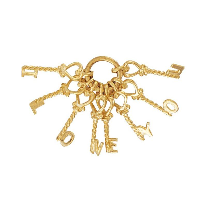 9ct Yellow Gold 'I Love You' Keys Charm Pendant