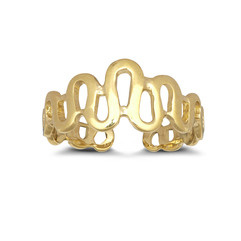 9ct YG Swirly Toe Ring