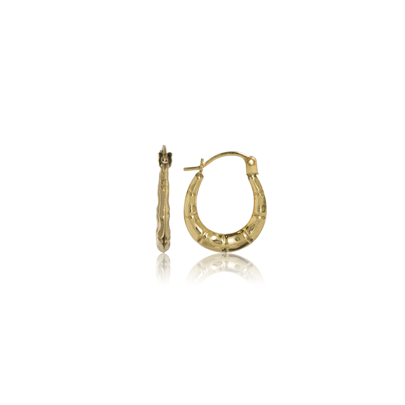 9ct YG Bamboo Earrings