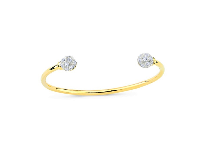 9ct YG Cz Ladies Torque Bangle