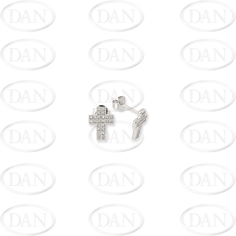 Silver Cross Micropave Studs