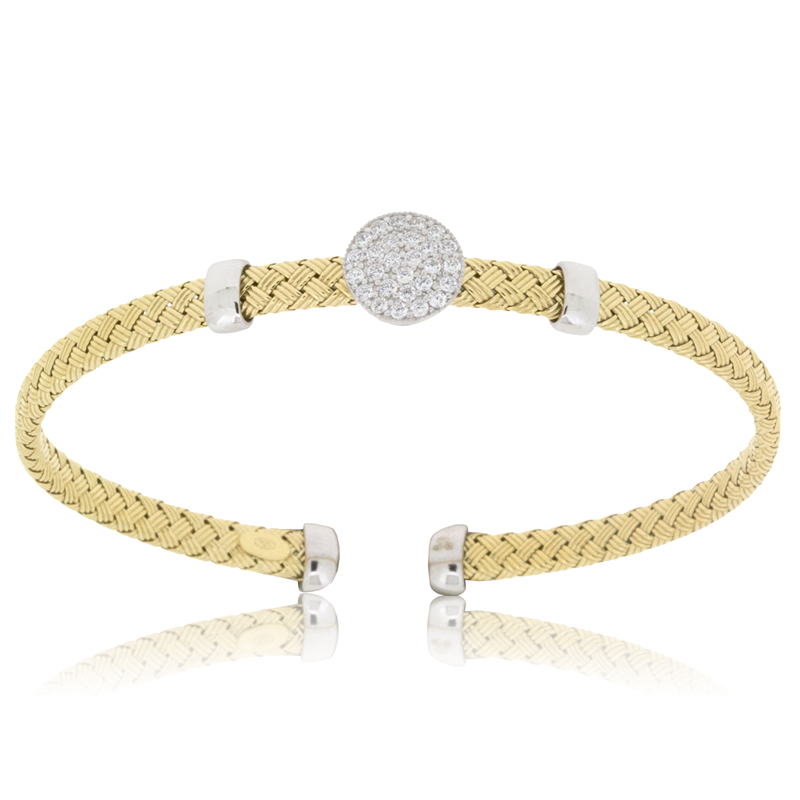 Gold Plated Silver CZ Weave Bangle