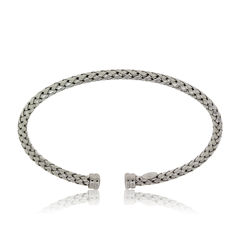 Sterling Silver Weave Ladies Bangle