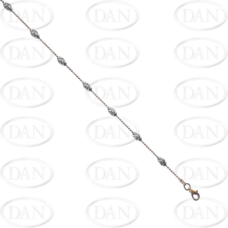 Rose Chain With  Silver Faceted Balls 925