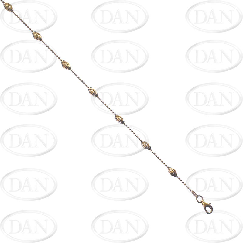 Rose Platinume Faceted Ball Chain 925