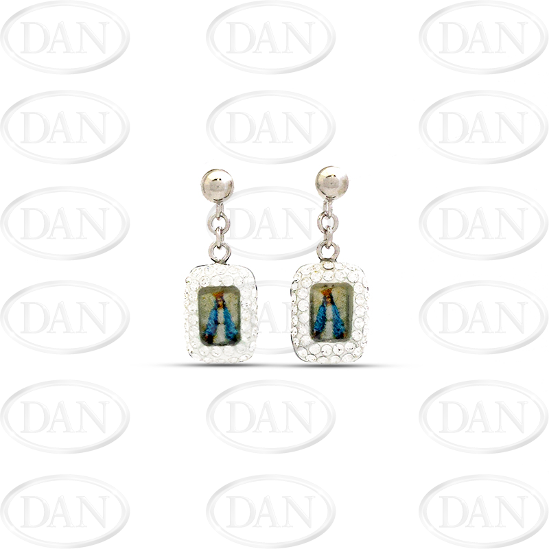 Virgin Mary Crystal Earrings