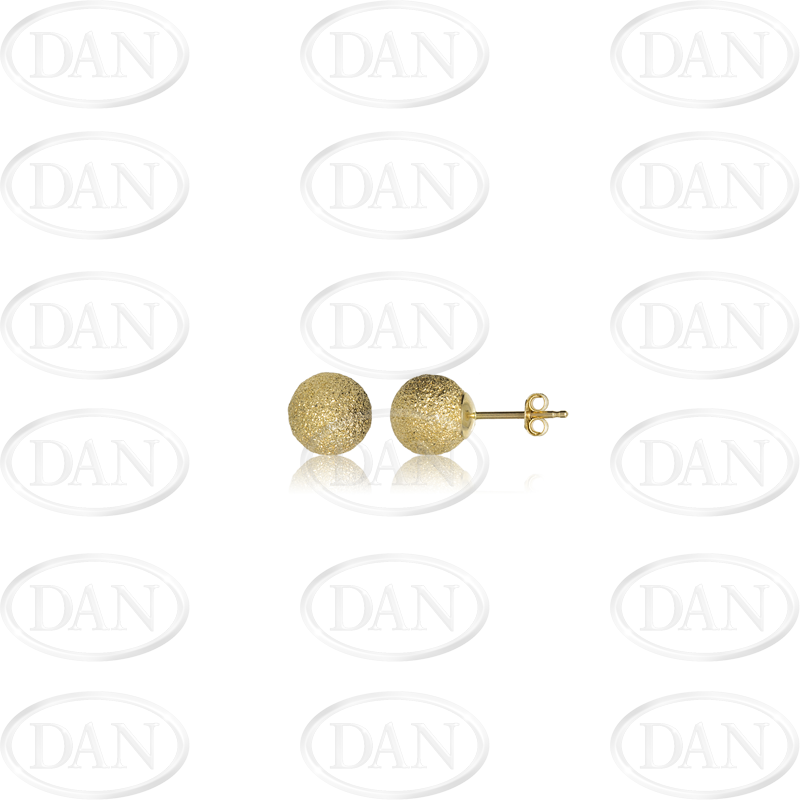 9ct Yellow Gold 6mm Satin Finish Ball Studs