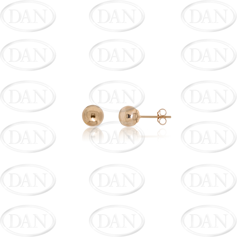 9ct Rose Gold 5mm Plain Ball Stud Earrings
