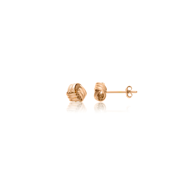 9ct Rose Gold Knot Stud Earrings