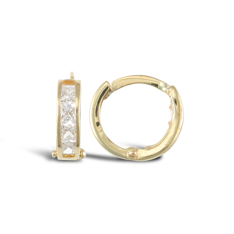 9ct Yellow Gold CZ Huggies