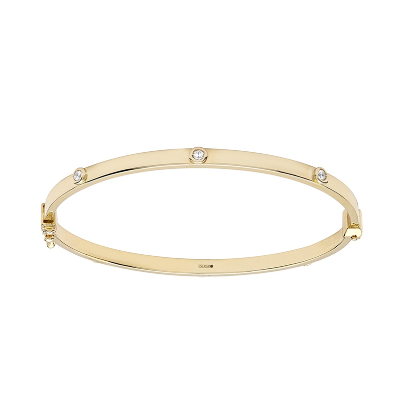 9ct YG Cz Ladies Bangle