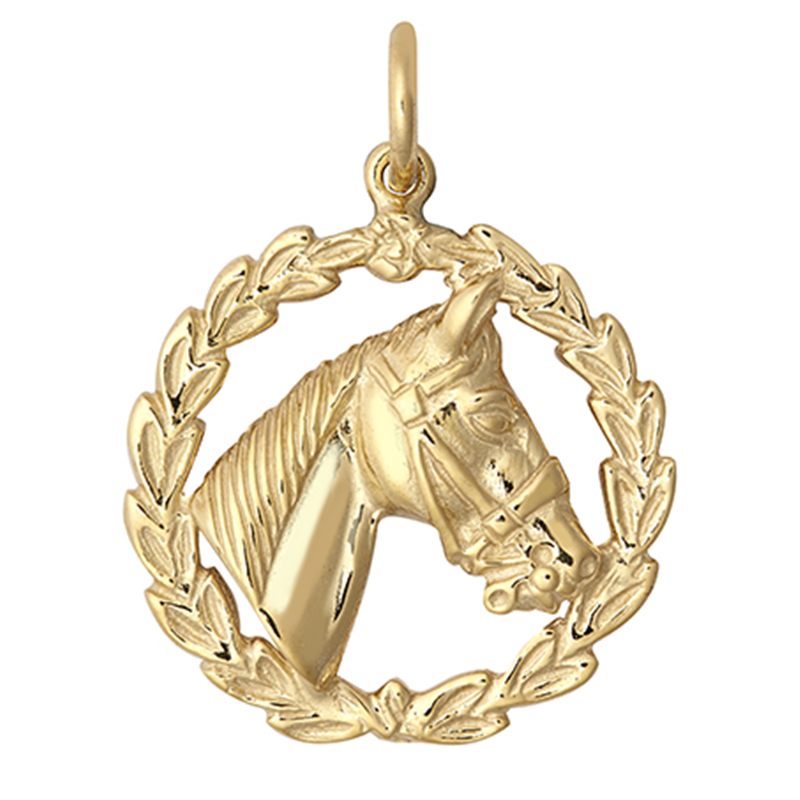 9ct Yellow Gold Horse Head Pendant