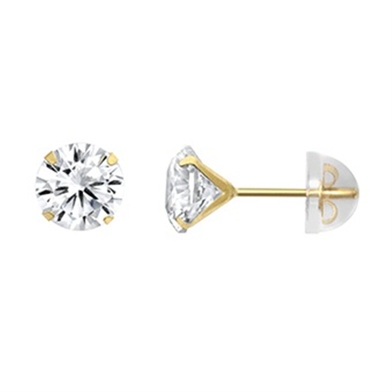 9ct YG 6mm CZ Stud Earrings