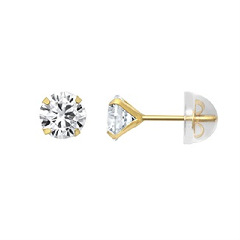 9ct YG 5mm CZ Stud Earrings