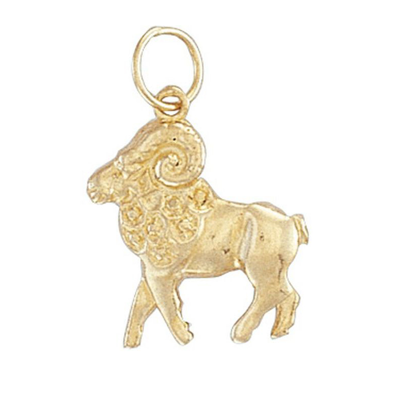 9ct Yellow Gold Aries Zodiac Pendant