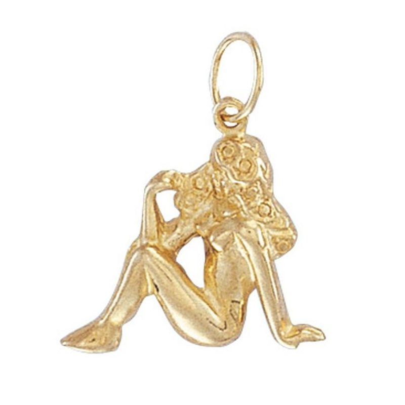 9ct Yellow Gold Virgo Zodiac Pendant
