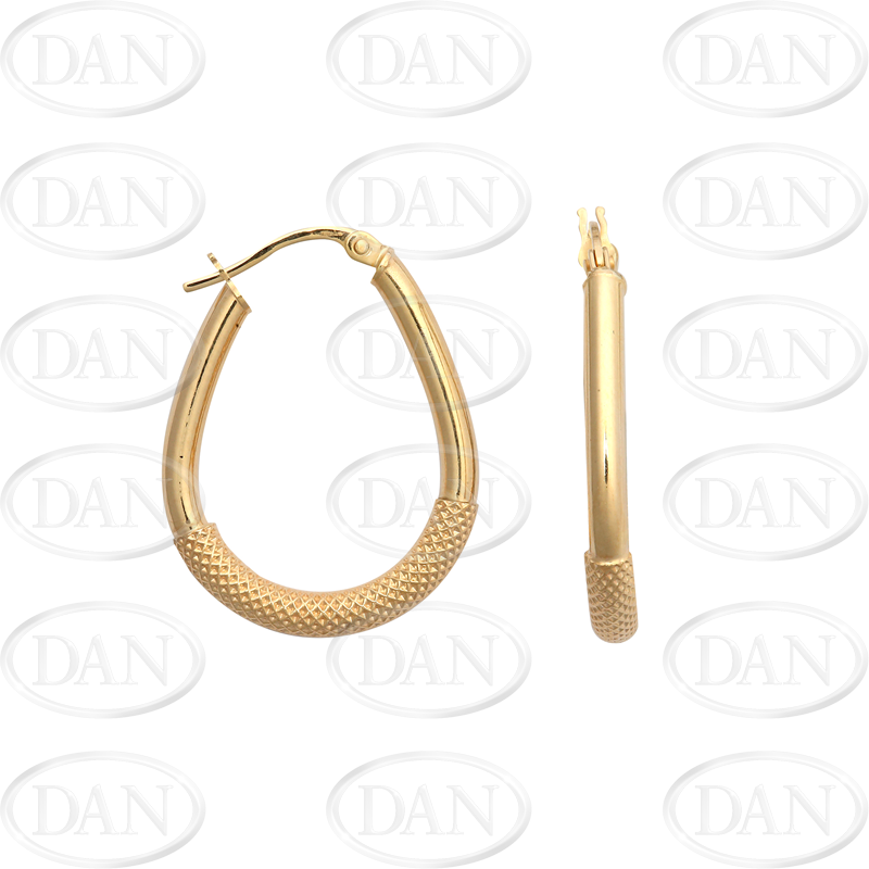 9ct Yellow Gold Fancy Hoop Earrings