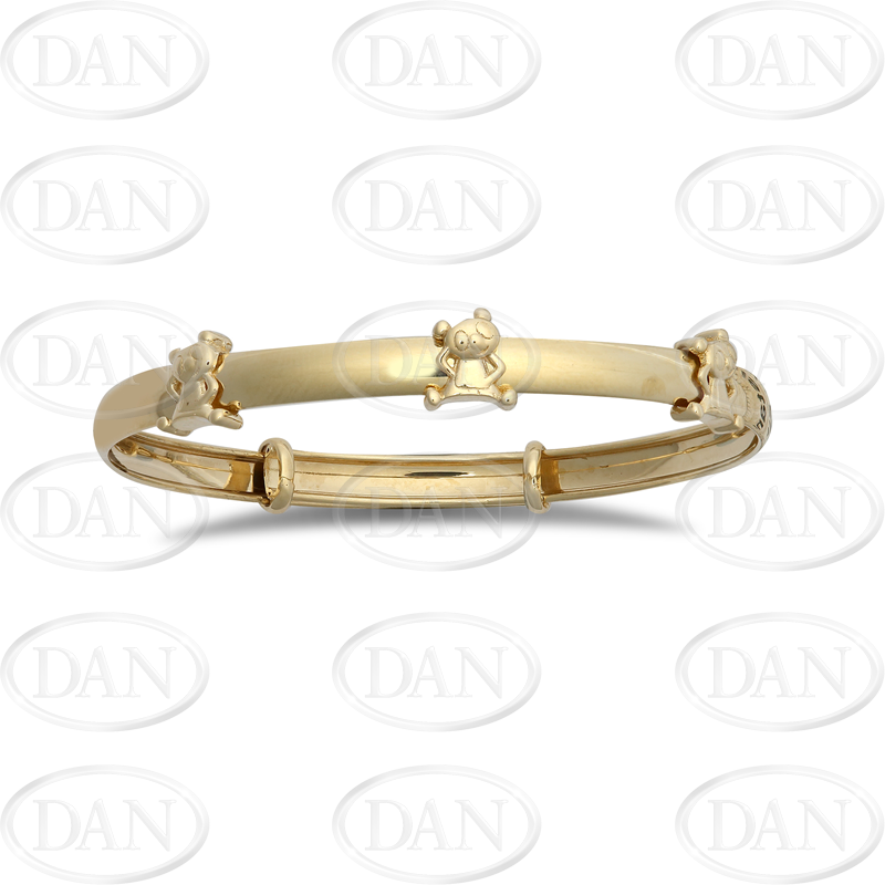 9ct YG 4mm Triple Teddy Expandable Baby Bangle