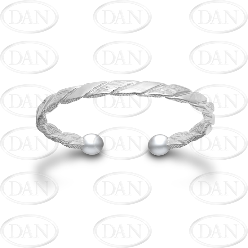 Sterling Silver Kids Twist Torque Bangle