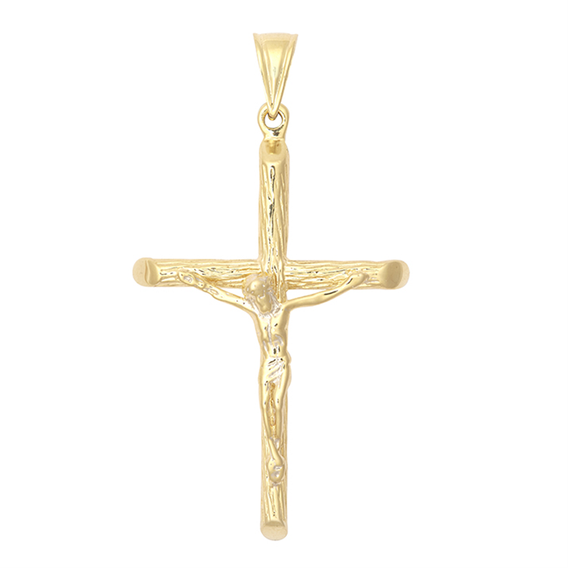 9ct YG Solid Crucifix Pendant