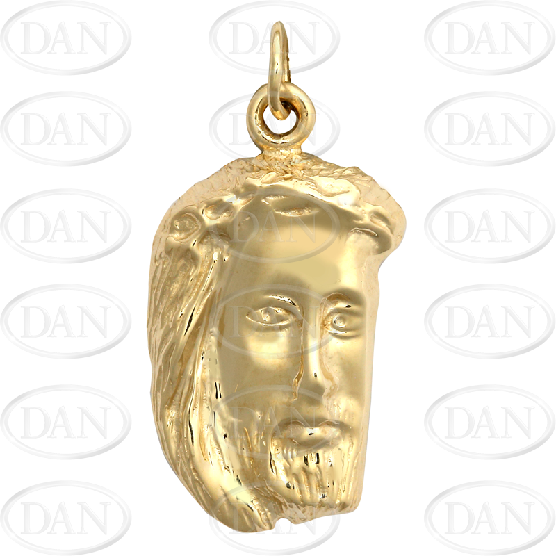 9ct Yellow Gold Jesus Head Pendant