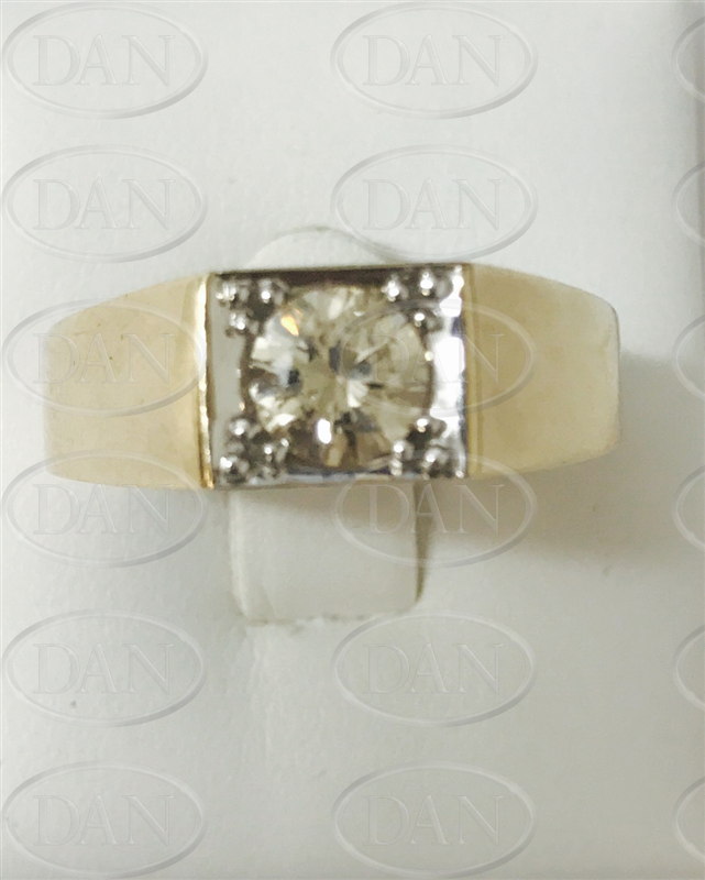 9ct Yellow Gold Diamond Gents Ring