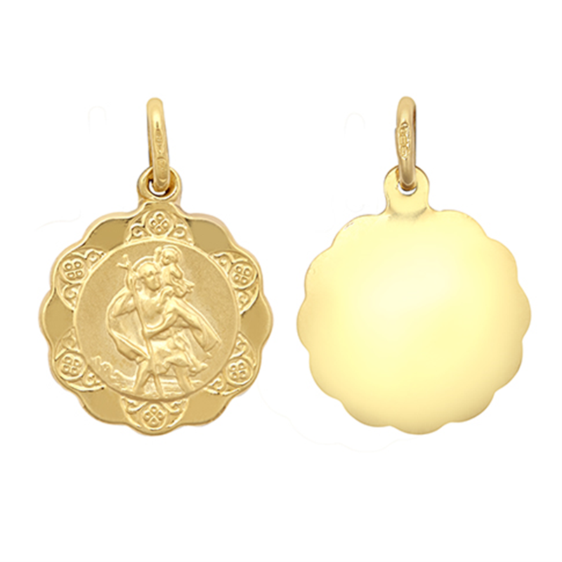 9ct YG St. Christopher Medallion Pendant