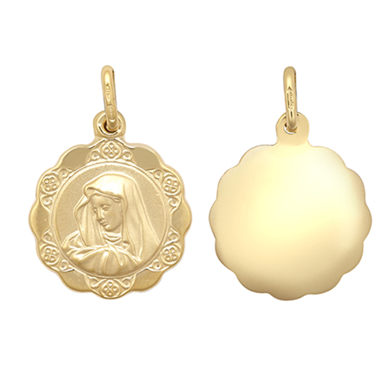 9ct YG Mary Medallion Pendant