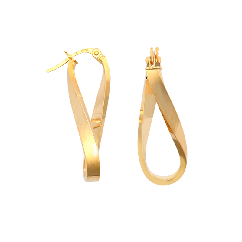 9ct YG Plain Fancy Figure 8 Earrings