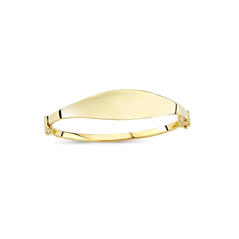 9ct YG Baby Plain ID Bangle